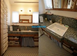 洗面はモザイクタイルと輸入水栓でオシャレに仕上げました＾＾