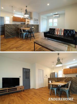 すてきな家具をお持ちのオーナー様
床はオークの無垢フロアーを自然塗料で塗装しています
インテリアが素敵に溶け込んでいますね♪