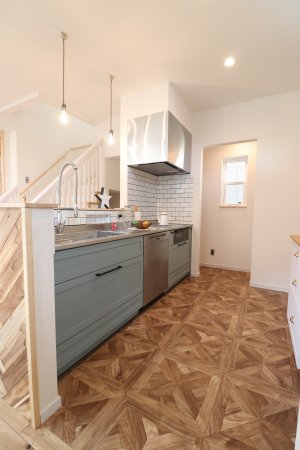 無垢面材のキッチン